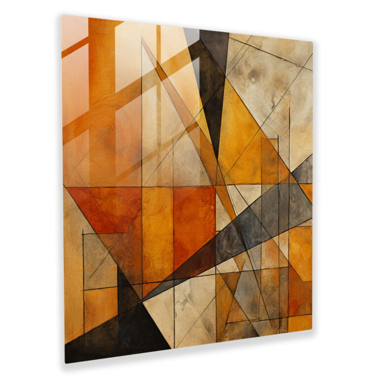 Autumn Geometrics Glass Print - Autumn, Glass Art, Wall Decoration, Unique