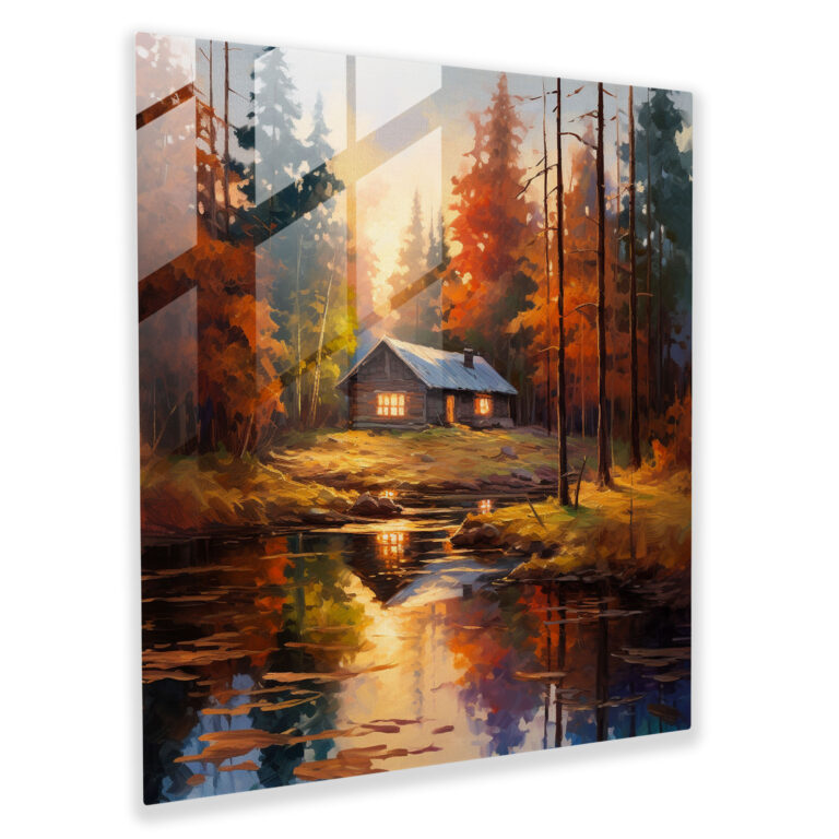 Autumn Haven Glass Print - Autumn, Home Decoration, Modern Art, Autumn