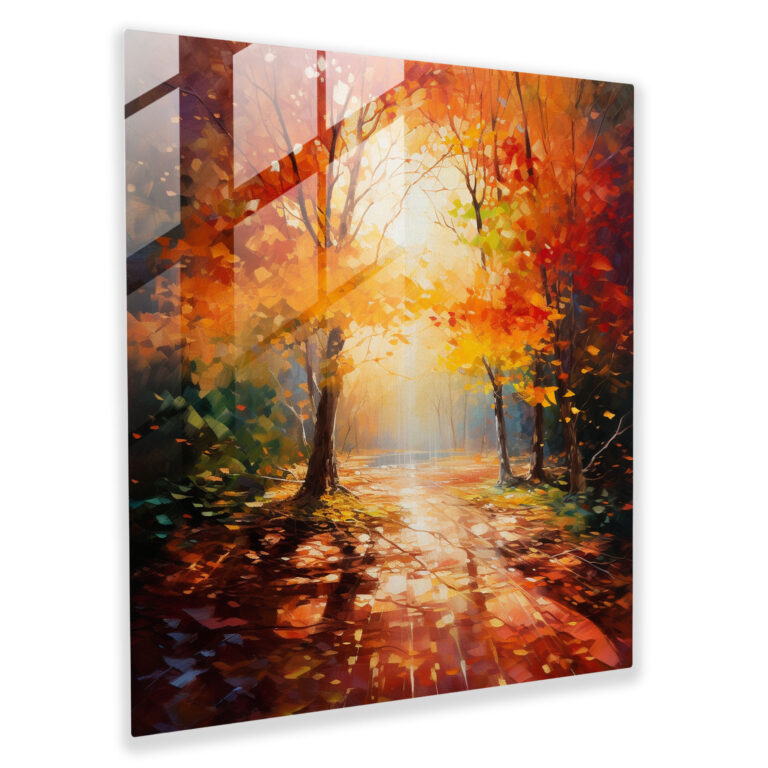 Autumn Radiance Glass Print - Autumn, Autumn Hues, Play Of Light And Shadows, Glass Print