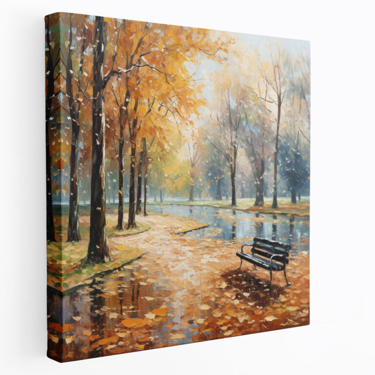 Autumn Wall Art - Impressionist Park Scene Canvas Print - Autumn, Autumn, Impressionist, Home Decoration