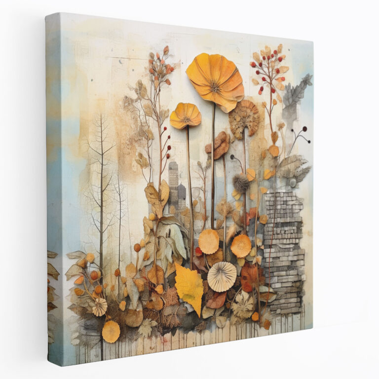 Autumn Wall Decoration - Contemporary Mixed Media Canvas Print - Autumn, Playfulness, Home Decoration, Canvas Print