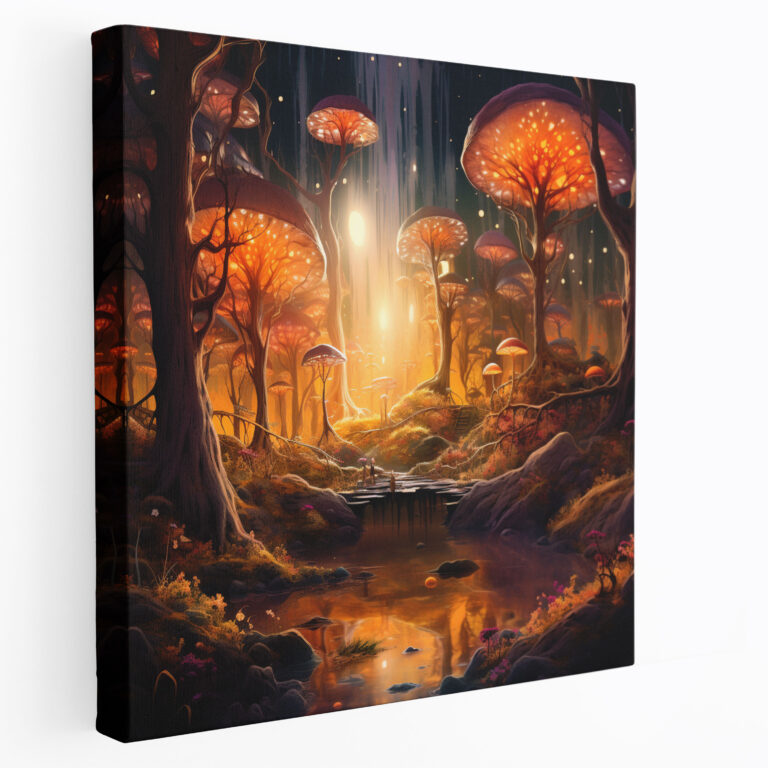 Autumn Canvas Print - Surreal Forest Landscape Wall Art - Autumn, Enchantment, Canvas Print, Vibrant Autumn Colors