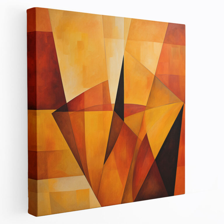 Autumn Wall Decoration - Geometric Abstract Canvas Print - Autumn, Warm Autumn Hues, Canvas Wall Art, Wall Art