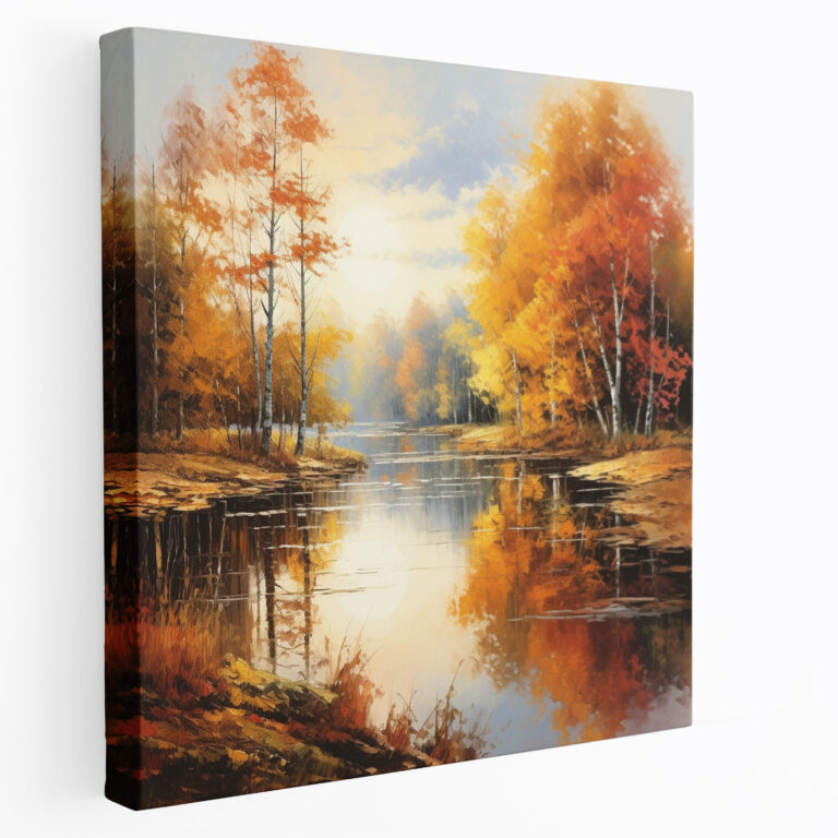 Autumn Canvas Print - Peaceful Lake With Colorful Trees - Autumn, Home Decoration, Autumn Wall Art, Autumn Wall Decoration
