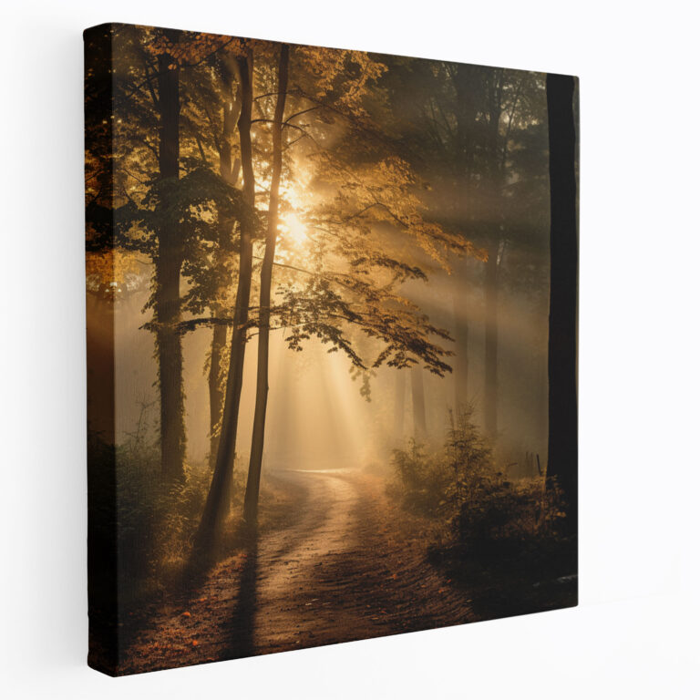 Autumn Canvas Print - Misty Forest Morning Wall Art - Autumn, Tranquility, Wall Art, Home Decoration