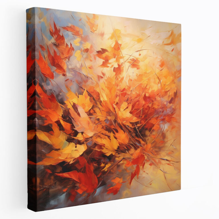 Abstract Autumn Leaves Canvas Print - Autumn, Canvas, Movement, Wall Art
