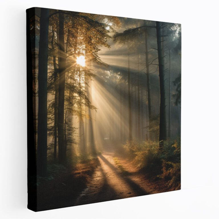 Autumn Morning Photography Canvas Print - Autumn, Photography, Canvas Wall Art, Sunlight