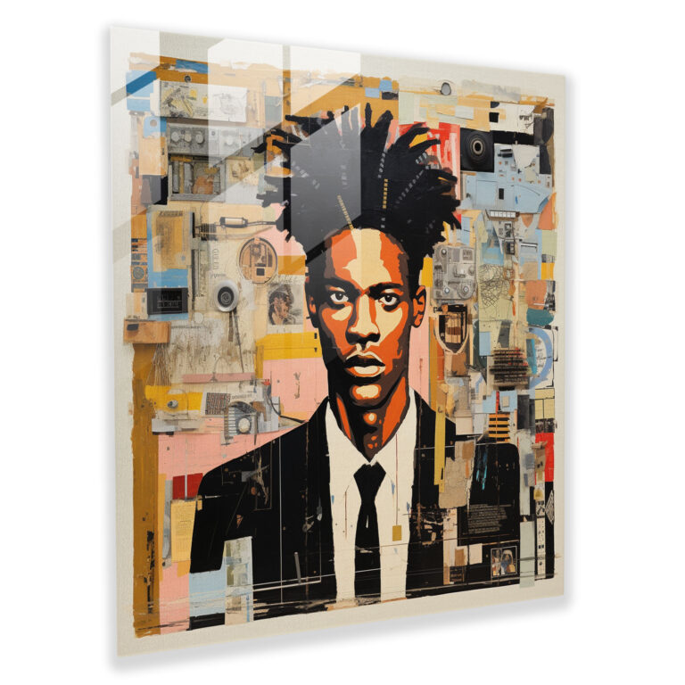 Basquiat Collage Glass Print - Basquiat, Distinct Themes, Wall Decoration, Modern Art