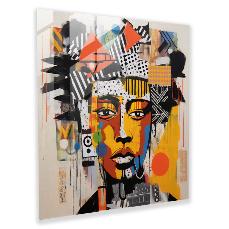 Graffiti Fusion Glass Print - Basquiat, Basquiat, Wall Decoration, Glass Wall Art