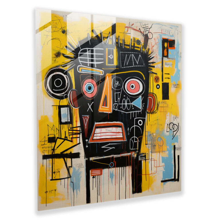 Basquiat Surrealism Glass Print - Basquiat, Glass Print, Glass Wall Art, Glass Art
