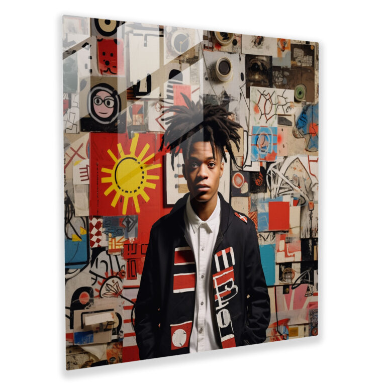 Basquiat-Inspired Glass Print - Basquiat, Glass Art, Basquiat, Home Decoration