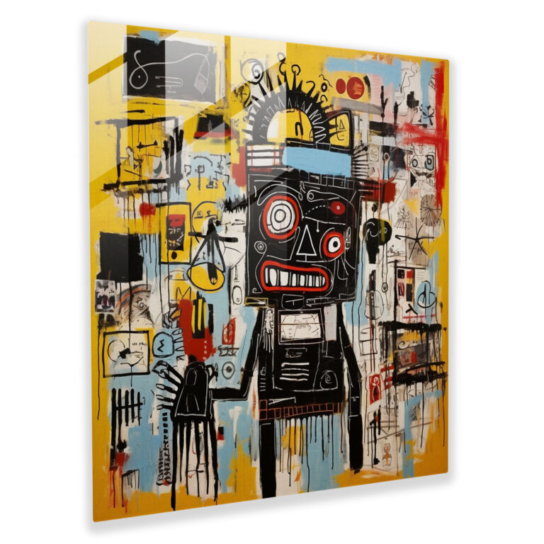 Basquiat Glass Print - Symbolic Icons - Basquiat, Glass Wall Art, Basquiat, Iconography