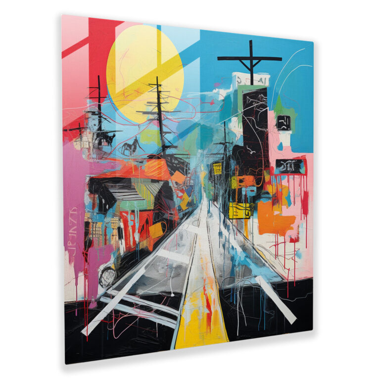 Basquiat Glass Print - Colorful Landscapes - Basquiat, Glass Print, Landscapes, Colorful