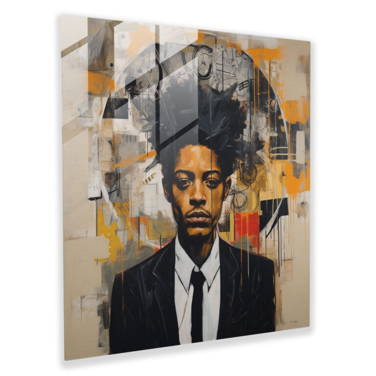 Basquiat Glass Print - Symbolic Contemplation - Basquiat, Symbolism, Basquiat, Wall Decoration