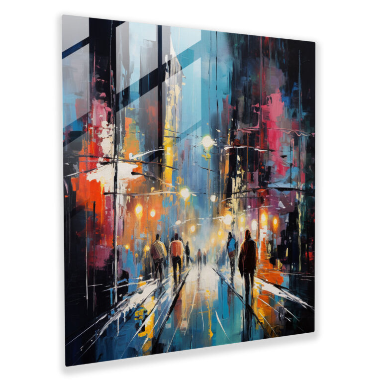 Basquiat Glass Print - City Nightlife - Basquiat, Wall Decoration, Glass Wall Art, Modern Art