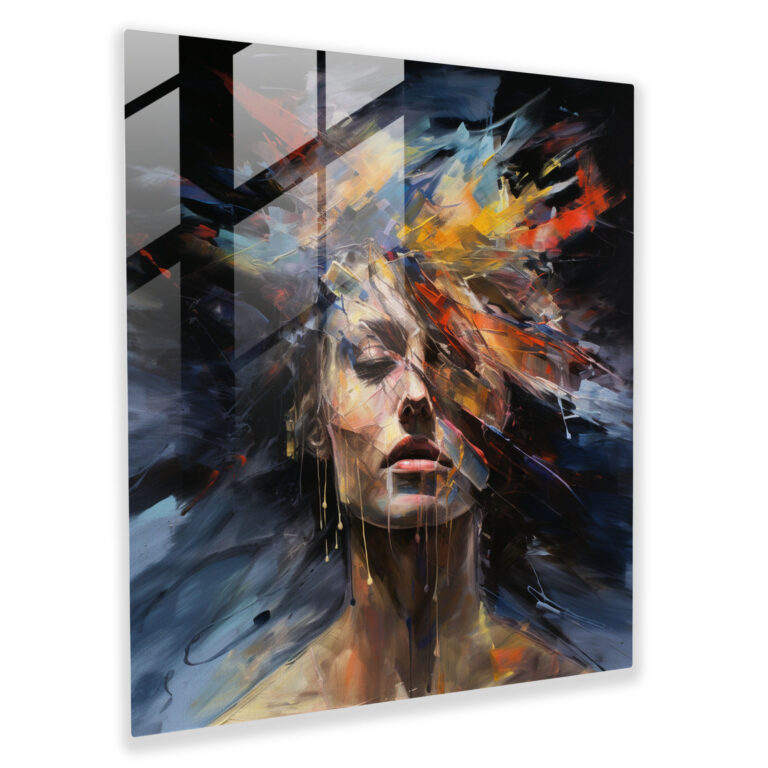 Basquiat Glass Print - Abstract Human Figure - Basquiat, Abstract Brush Strokes, Splatters, Glass Print