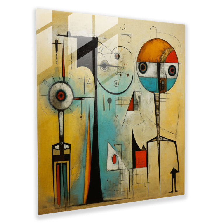 Basquiat Glass Print - Enigmatic Narrative - Basquiat, Abstract Figures, Enigmatic Narrative, Glass Print