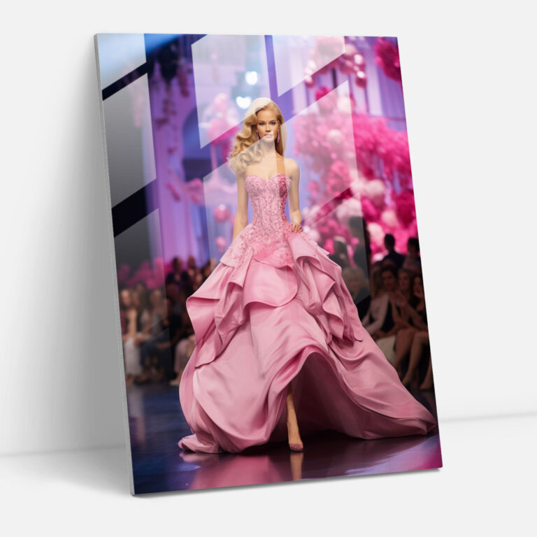 Barbie Glass Print - Sparkling Runway - Fashionable Wall Decoration - Barbie, Style, Barbie, Glass Wall Art