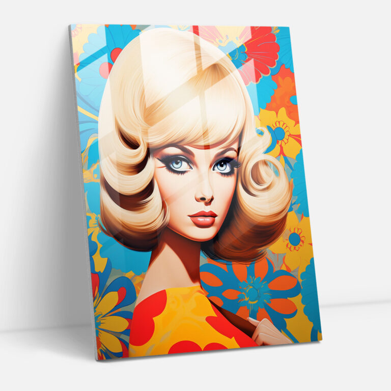 Pop Art Barbie Glass Print - Barbie, Home Decoration, Barbie, Vibrant Colors
