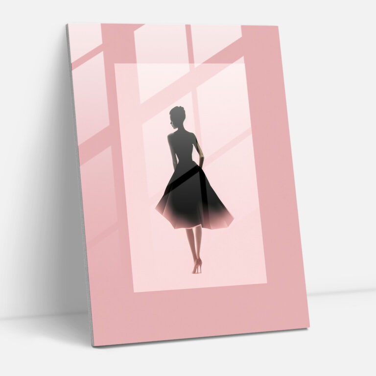 Minimalist Barbie Glass Print - Barbie, Glass Art, Elegance, Sleek