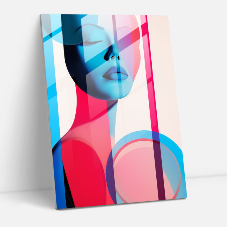 Barbie Glass Wall Art - Minimalist Geometrics - Barbie, Bold Geometric Shapes, Glass Art, Minimalist Silhouette