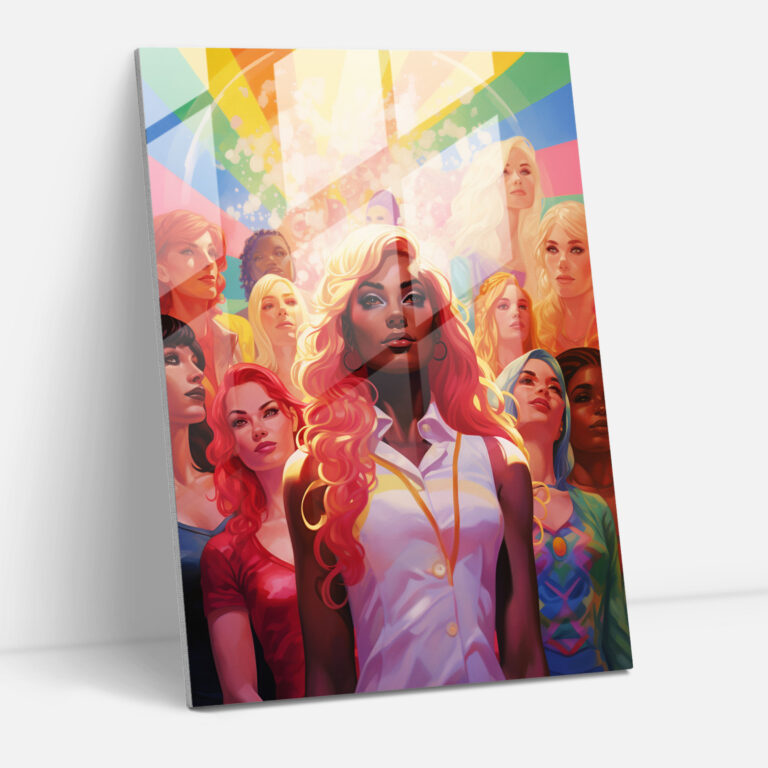 Barbie Glass Print - Empowerment Rainbow - Barbie, Wall Decoration, Empowerment, Glass Print