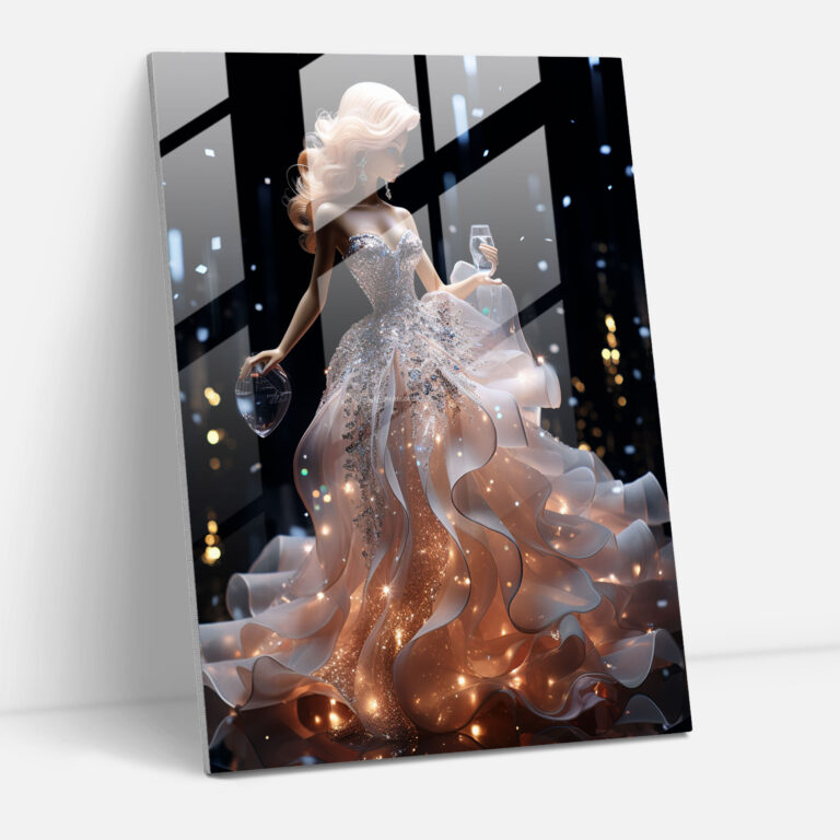 Glamorous Barbie Glass Print - Barbie, Modern Art, Home Decoration, Wall Decoration