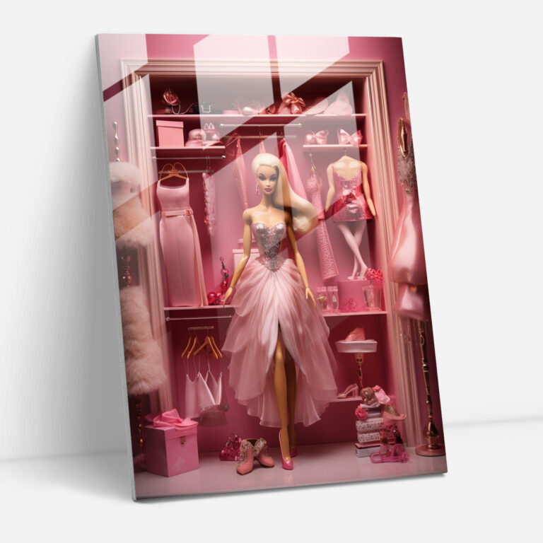 Barbie Closet Glass Print - Barbie, Glass Art, Wall Decoration, Elegance