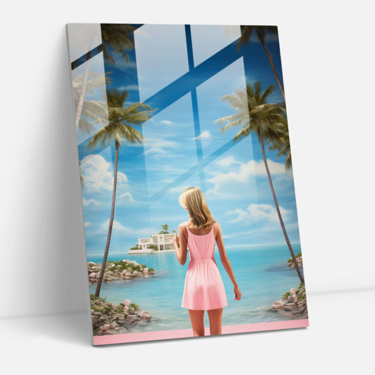 Tropical Barbie Glass Wall Art - Barbie, Barbie, Modern Art, Glass Art