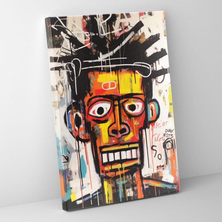 Basquiat Canvas Print - Intense Portrait - Basquiat, Raw Emotion, Canvas Print, Intensity
