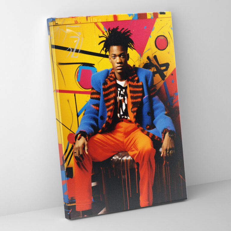 Basquiat Wall Art - Basquiat, Wall Art, Canvas Print, Bold Color Palette