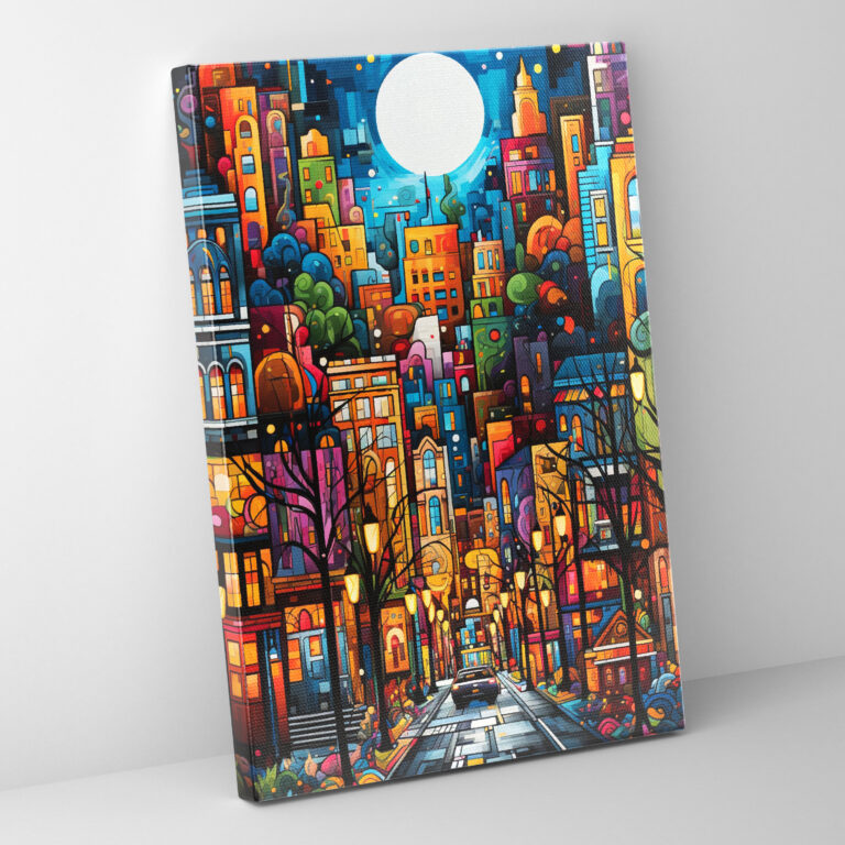 Basquiat Canvas Print - Abstract Graffiti Wall Art - Basquiat, Vibrant Cityscape, Abstract Graffiti Art, Wall Decoration