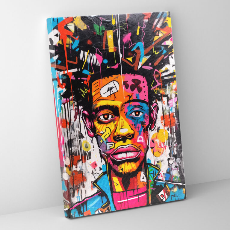 Basquiat Canvas Print - Vibrant Street Art - Basquiat, Expressive, Unique Style, Canvas Print