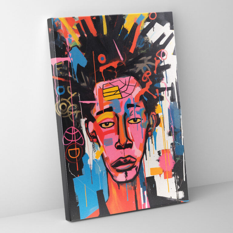 Basquiat Wall Art - Basquiat, Portrait, Canvas Print, Neo-Expressionist Painting