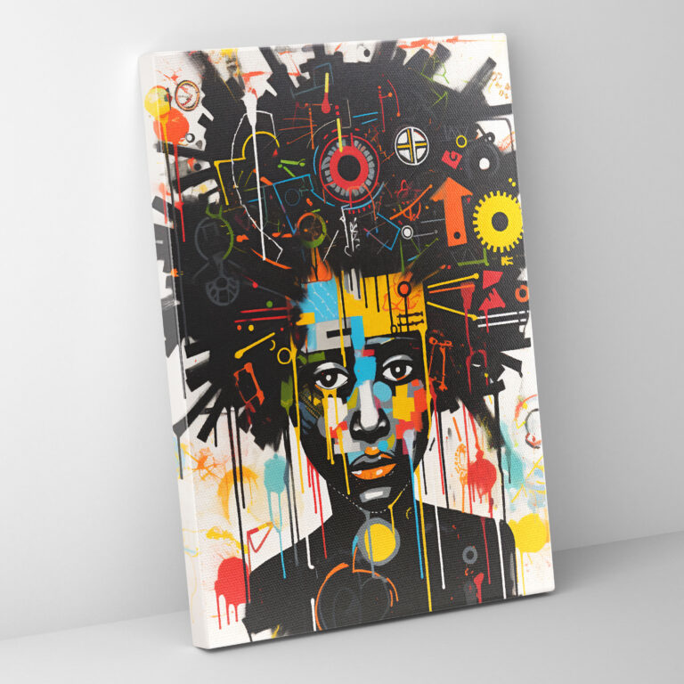 Basquiat Canvas Print - Basquiat, Canvas Wall Art, Wall Decoration, Expressive Strokes