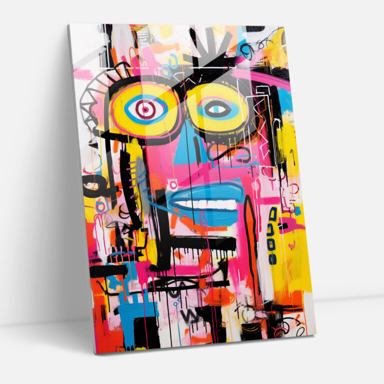 Basquiat Glass Print - Basquiat, Home Decoration, Modern Art, Basquiat