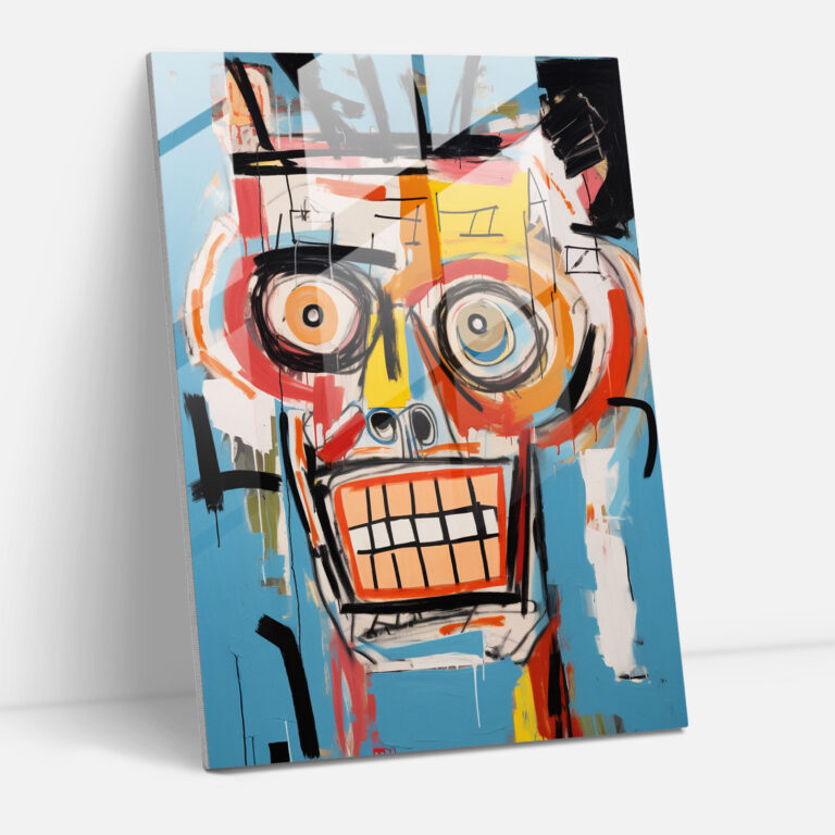 Modern Art Glass Wall Art - Basquiat, Neo-Expressionist Painting, Glass Wall Art, Glass Print