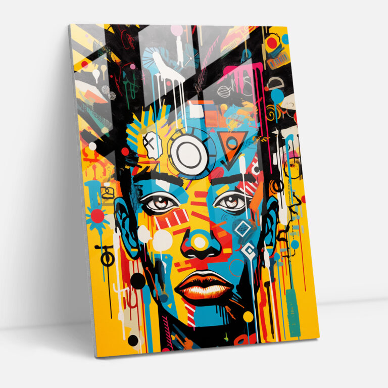 Basquiat Pop Art Glass Print - Basquiat, Home Decoration, Modern Art, Glass Art