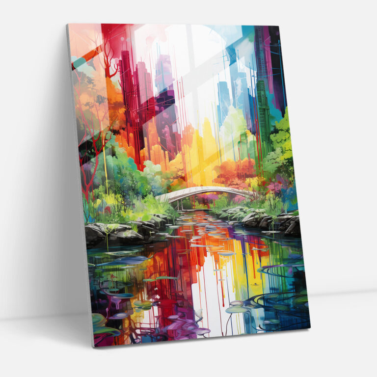 Basquiat Wall Decoration - Basquiat, City And Nature, Glass Art, Vibrant Colors