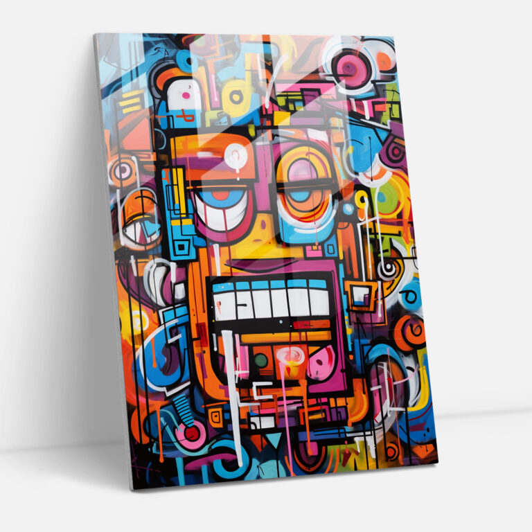 Basquiat Glass Print - Abstract Graffiti Art - Basquiat, Glass Wall Art, Culture, Abstract Graffiti Art