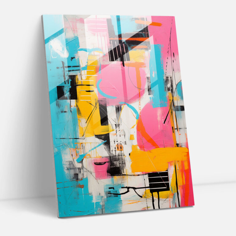 Basquiat Glass Print - Abstract Graffiti Art - Basquiat, Signature Style, Creativity, Abstract Graffiti Art