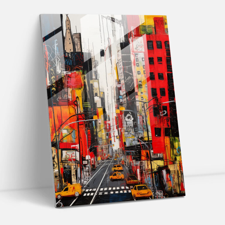 Basquiat Glass Print - Urban Cityscape Glass Wall Art - Basquiat, Home Decoration, Glass Print, Intricate Details