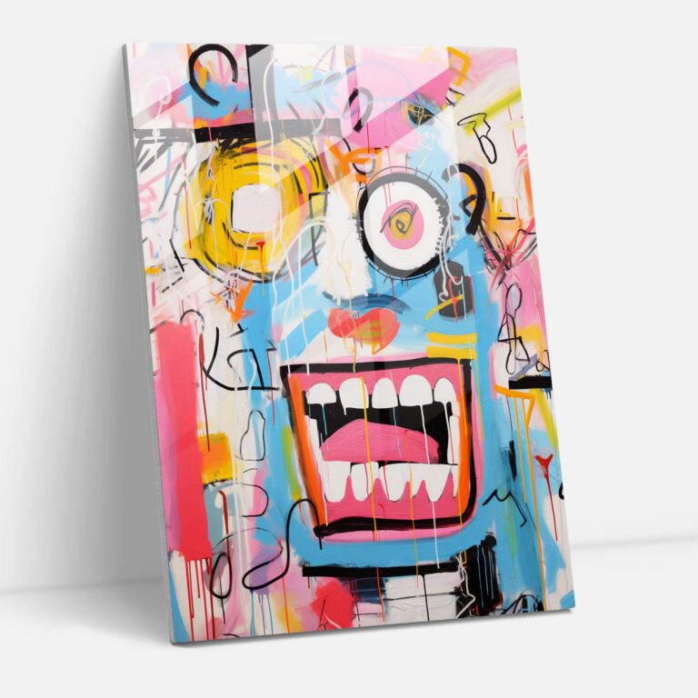 Basquiat Glass Print - Abstract Expressionist Painting - Basquiat, Wall Decoration, Basquiat, Glass Wall Art