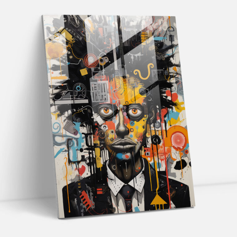 Basquiat Glass Print - Surreal Dreamscape - Basquiat, Glass Wall Art, Glass Print, Glass Art