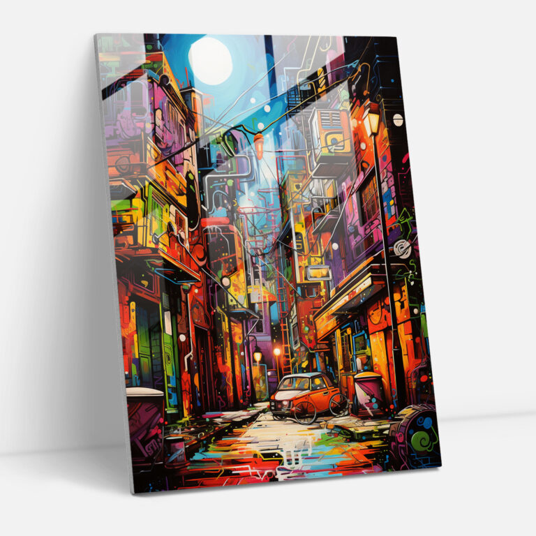 Basquiat Glass Print - Graffiti City Streets - Basquiat, Glass Wall Art, Symbols, Basquiat