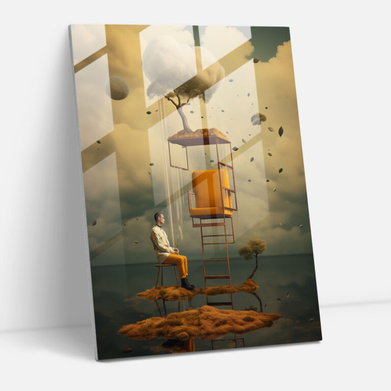 Basquiat Glass Print - Surreal Dreams - Basquiat, Wall Decoration, Glass Print, Unexpected Juxtapositions