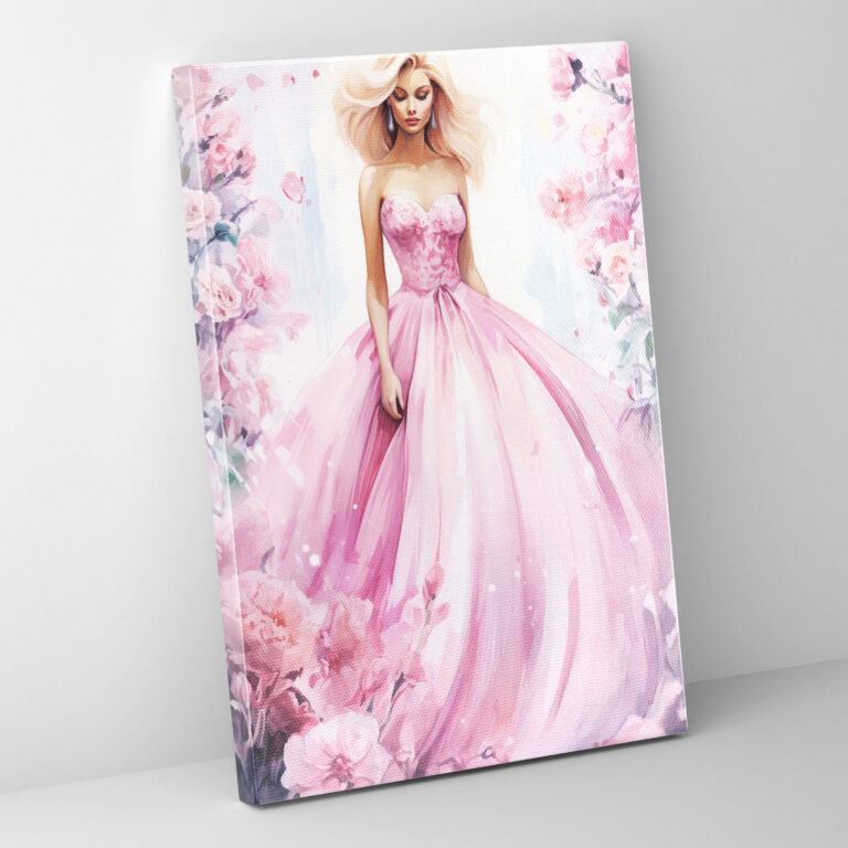 Barbie Ball Gown Canvas Print - Barbie, Barbie, Wall Art, Wall Decoration