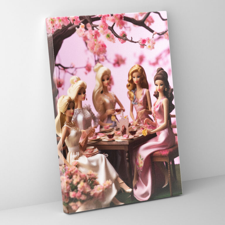 Barbie Tea Party Canvas Print - Barbie, Cherry Blossom Tree, Barbie, Elegance