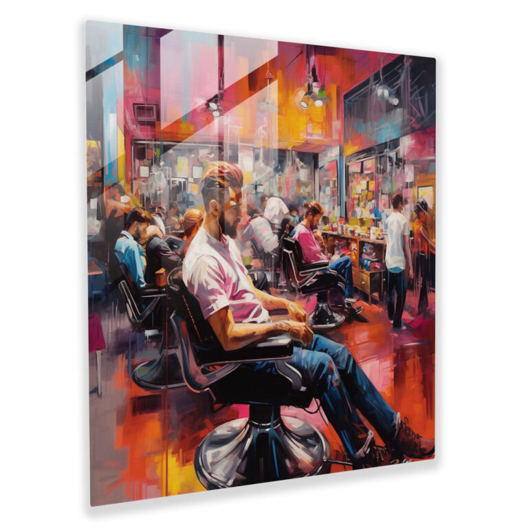Vibrant Barber Glass Print - Barber, Glass Wall Art, Home Decoration, Glass Print