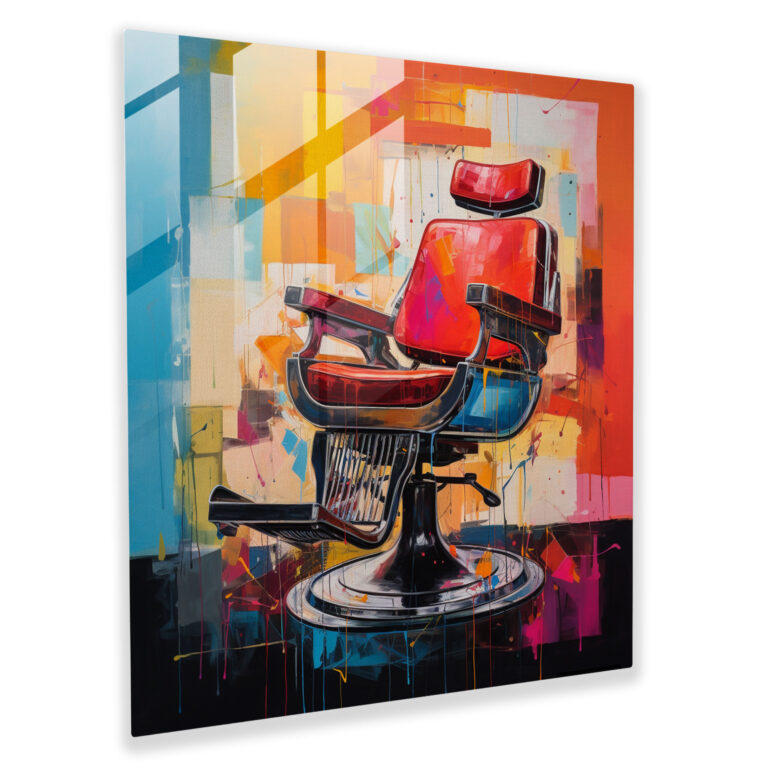 Barber Abstract Glass Print - Barber, Glass Art, Glass Print, Abstract Painting